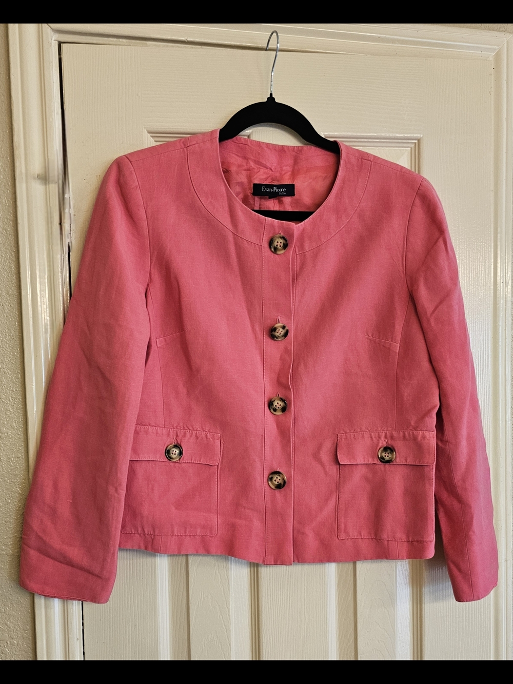 Evan Picone Women's Pink Button-Front Jacket